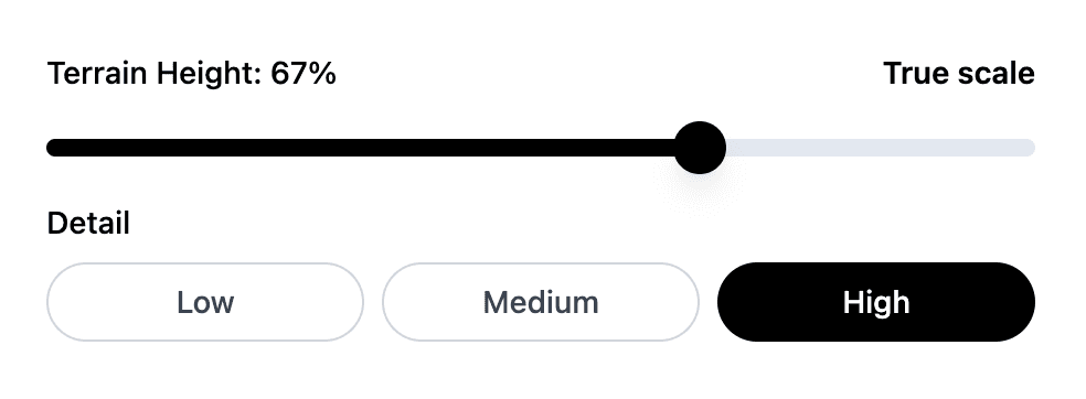 Terrain height and detail controls